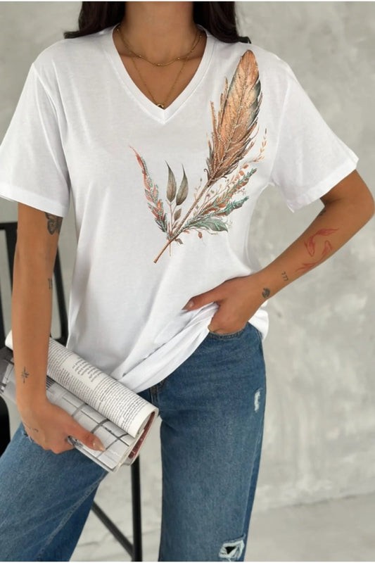 Tilda White Floral Embroidered Cotton T-Shirt